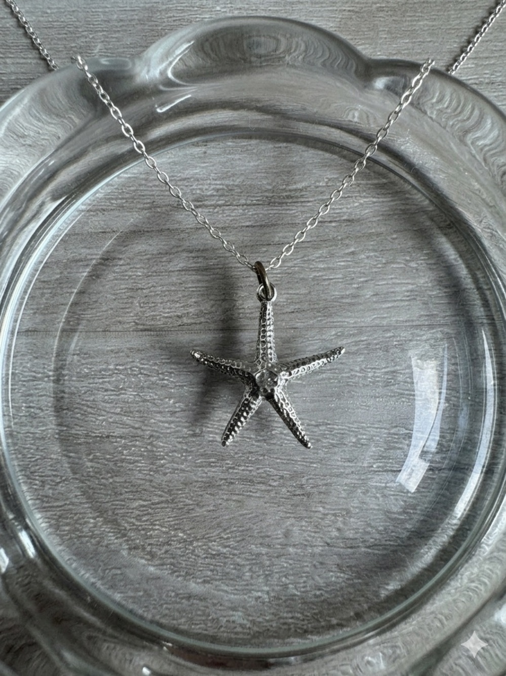 Sterling Silver Starfish Charm Pendant - marked 925